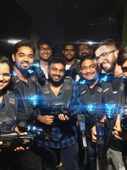 A duplicate of image 81, showing a happy group after their game.