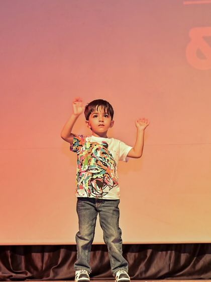 Yuvaan Kapoor, another one of our talented toddlers, completely in his element on stage. It's all about having fun and being confident.