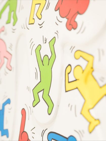 Another detail from "Dripping Pop," with multiple figures overlapping, creating a sense of joyful chaos and movement.