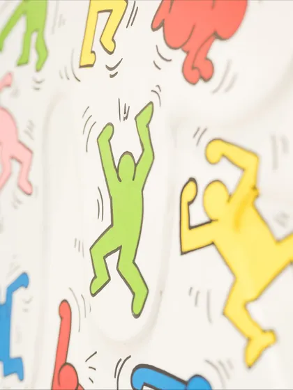 Another detail from "Dripping Pop," with multiple figures overlapping, creating a sense of joyful chaos and movement.