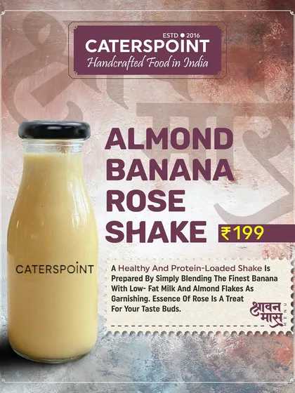 Our Almond Banana Rose Shake is a protein-loaded beverage perfect for Shravan. It's made with banana, low-fat milk, and almond flakes, with a hint of rose for a refreshing flavour.