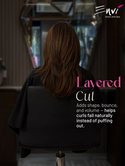 The Layered Cut. A versatile classic that adds shape, bounce, and volume. Our stylists use layering techniques to help hair fall naturally and prevent it from puffing out.