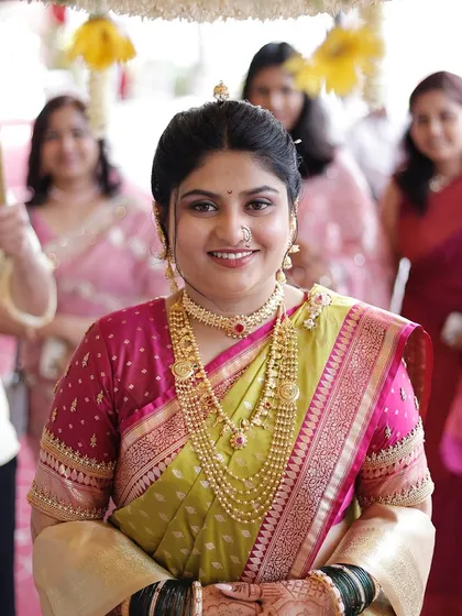 A beautiful portrait of the bride. The soft glam makeup enhances her features without masking them, creating a timeless and elegant look.