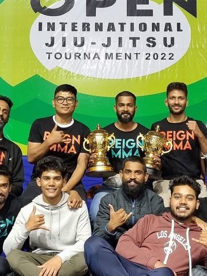 The team celebrating a dominant performance at the India Open tournament. We secured 10 medals, including 4 golds, reflecting the high level of our training.