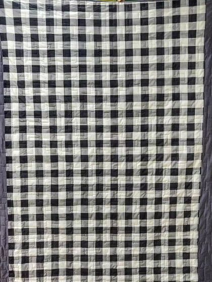 Another view of the gingham backing, providing a timeless finish.