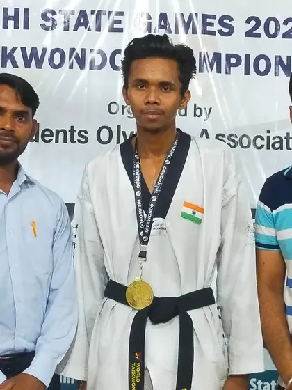 A gold medal win for our senior athlete at the Students Olympic Delhi State Championship.