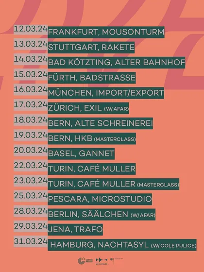 The tour schedule for my European tour with Andi Otto, where we presented live versions of our album "Songs for Broken Ships".