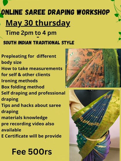 This workshop focused on practical skills like pre-pleating for different body sizes and ironing methods.