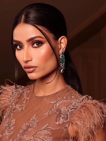 A close-up of a dramatic editorial look with a bronze smokey eye. This is a great example of my high-fashion work.