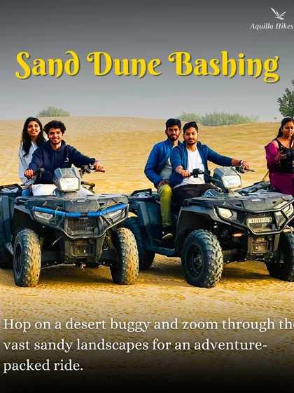 Hop on a desert buggy for some sand dune bashing. This adventure-packed ride through the vast sandy landscapes is an experience you won't forget.