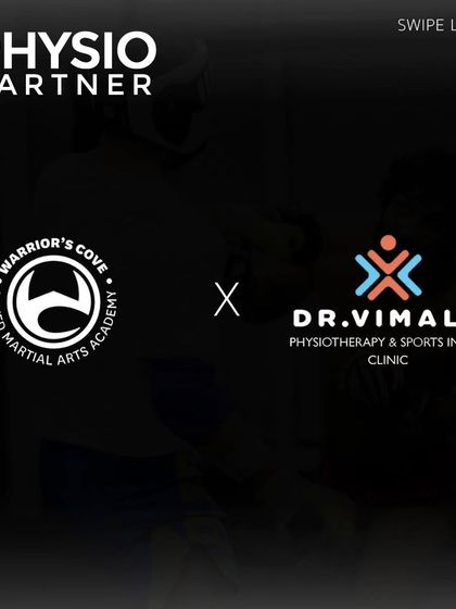 We are the official physio partner for Warrior's Cove Mixed Martial Arts Academy. This graphic announces our collaboration to support their fighters during training and recovery.