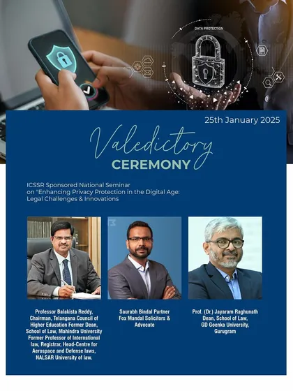 Our Partner, Saurabh Bindal, was a featured speaker at the ICSSR sponsored national seminar on ‘Enhancing Privacy Protection in the Digital Age’. His participation underscores our firm's deep involvement in shaping discourse around data privacy law.