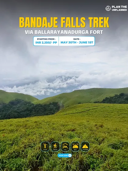 A view of the rolling green hills on the Bandaje Falls trek.