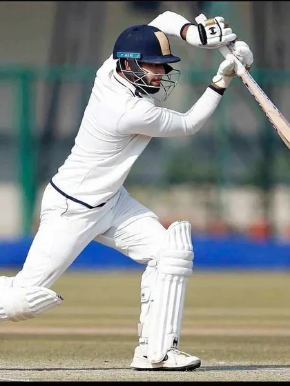 Haryana skipper Himanshu Rana playing a powerful shot. He gave the team a solid start with a stunning knock of 94 runs in the Vijay Hazare Trophy.