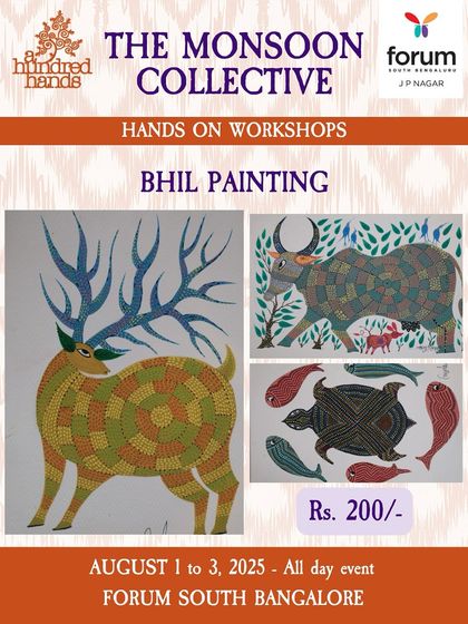 Immerse yourself in the world of Bhil painting, a tribal art form known for its vibrant, dotted patterns depicting nature and mythology. This workshop is a wonderful way to connect with traditional storytelling through art.