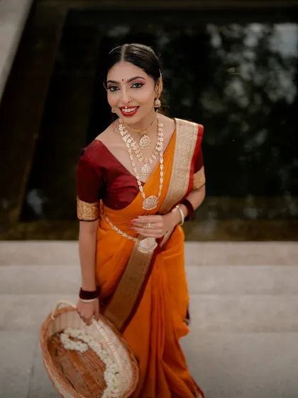 I love capturing the elegance of traditional Indian attire. This portrait uses soft, diffused daylight to create a gentle and graceful mood, highlighting the classic beauty of the saree and the model's poise for a heritage brand campaign.