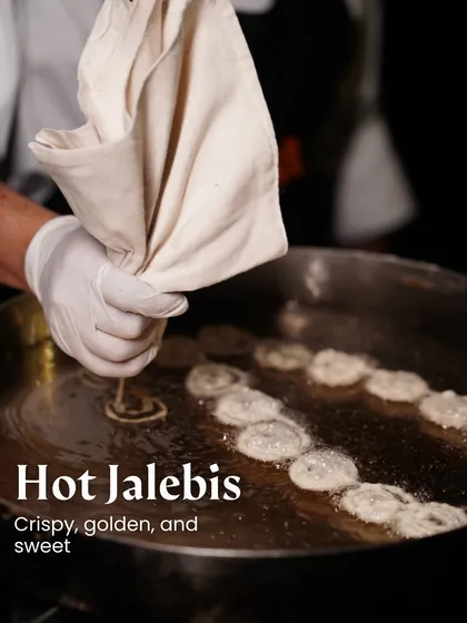 While we love experimenting with global cuisines, we also have a deep respect for the classics. There's nothing quite like the aroma and taste of hot, crispy jalebis being made fresh at a live counter, a comforting favourite for guests of all ages.