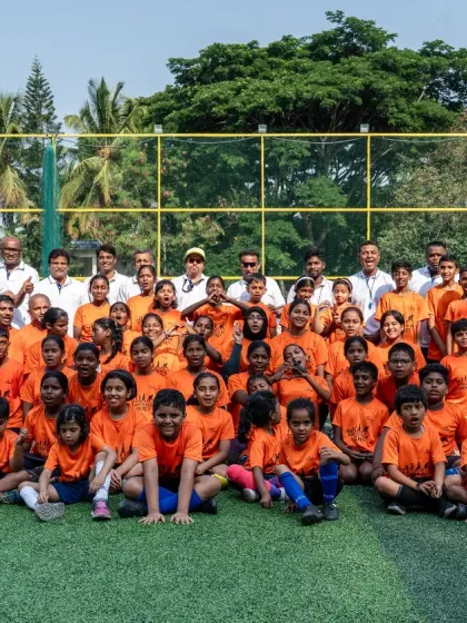 Our camp is a community. This is our family photo from the 2025 camp finale, bringing together campers, dedicated coaches, and supportive parents. It's a testament to the spirit and camaraderie we build together.