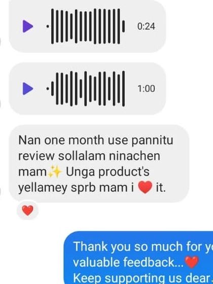 This customer wanted to wait a month before giving a review, but she couldn't wait to say that the products are superb. I appreciate the love and patience.