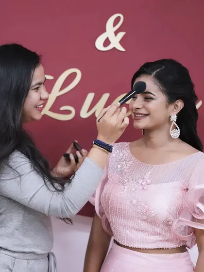 Another shot from the makeup application process. I always ensure my clients are comfortable and happy throughout the makeover.