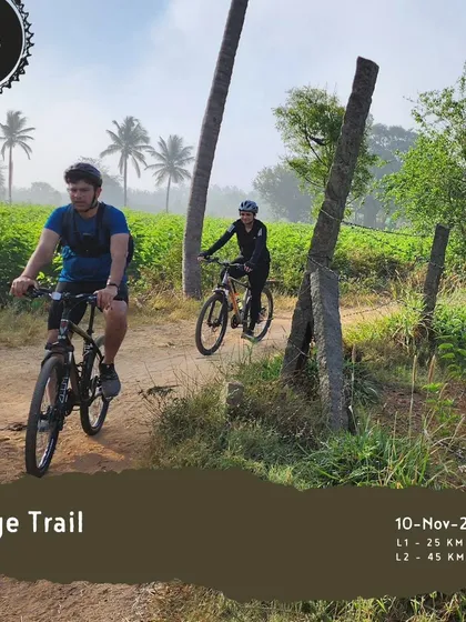 Our 'Ridge Trail' ride offers a mix of terrains suitable for both Level 1 and Level 2 riders, exploring the scenic ridges near Bangalore.