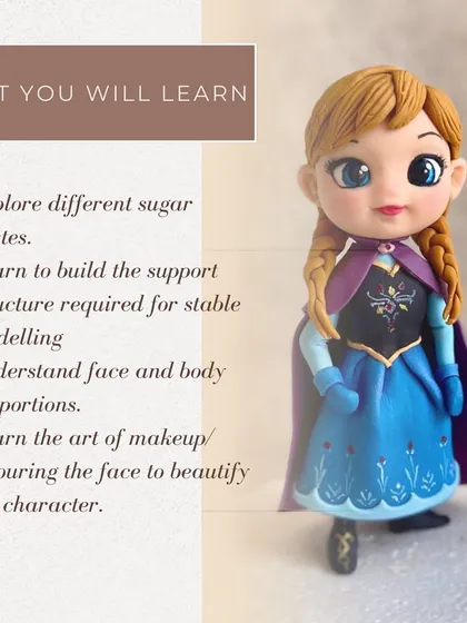 In my hands-on figurine classes, you will learn everything you need to create stable, beautiful characters. We cover everything from internal support structures and body proportions to the fine art of adding color and makeup.