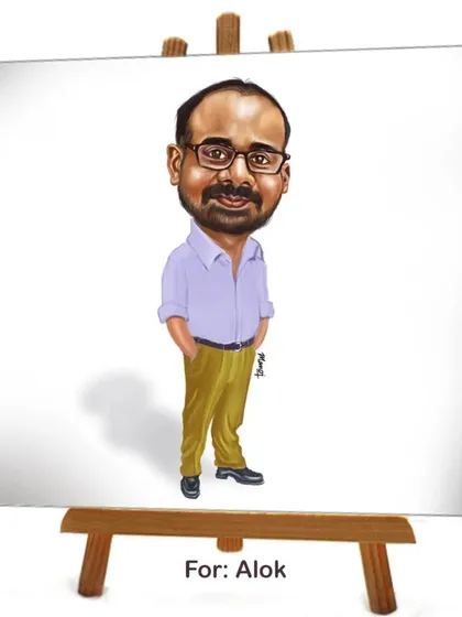 A caricature portrait for my friend and artist, Alok.