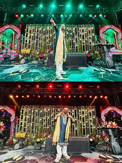 The grand stage setup for the Sufi Night. The lighting and decor were absolutely spectacular.