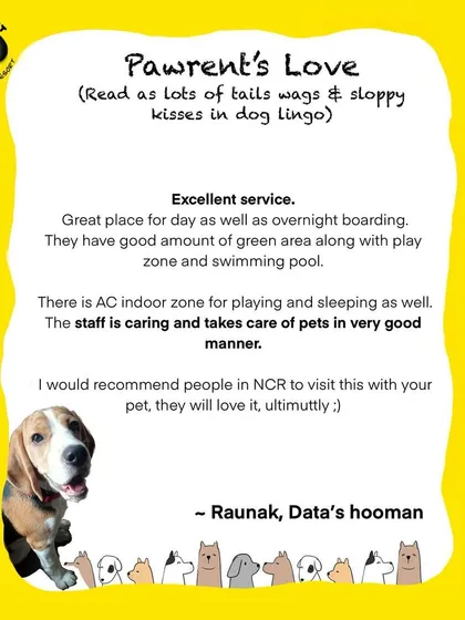 Data's dad, Raunak, highlights some of his favorite things about our facility, from the green play zones and swimming pool to the caring staff. We're thrilled that they consider us the ultimate place for pets in NCR.