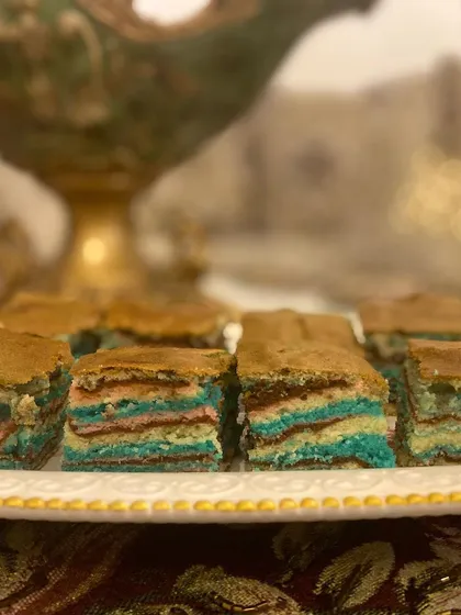 My Ribbon Cake is as fun to look at as it is to eat. It's super moist and fluffy, with colorful layers that make it a perfect tea cake or party treat.