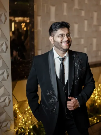 A happy and confident groom. This look was created using professional products from my kit to ensure it lasted all night through dancing and celebrations.