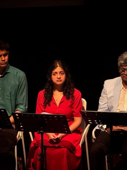 A still from the rehearsed reading of "Inherit the Wind."