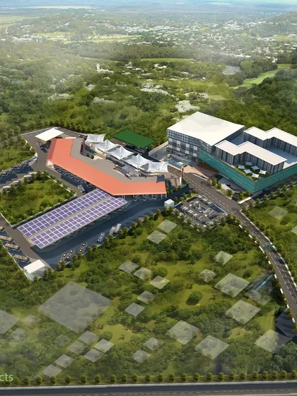This is my proposed master plan to resolve the urban chaos of the Khadgarha bus terminal in Ranchi. The design separates pedestrian and vehicular traffic and integrates a new commercial complex, creating a safer, more efficient, and revenue-generating public transport hub.