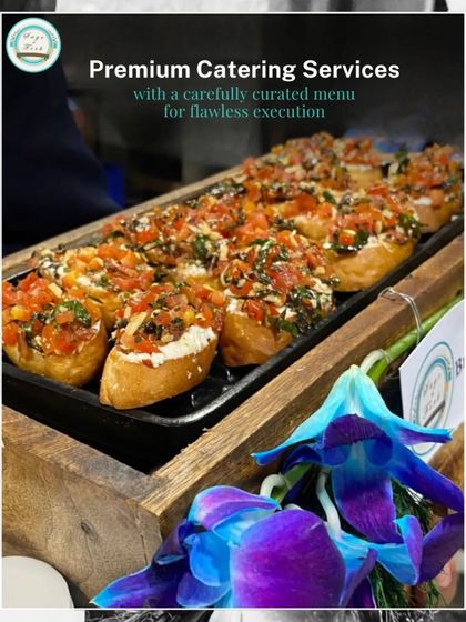 Celebrate the Festival of Lights with our exclusive Diwali catering. This image of our fresh bruschetta highlights the premium quality and flawless execution we bring to your party.