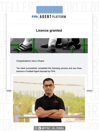 Official, certified, and globally recognized. We are proud to announce that our founder, Varun Chopra, is now a FIFA Licensed Football Agent. This certification ensures we provide our athletes with the highest standard of professional representation.