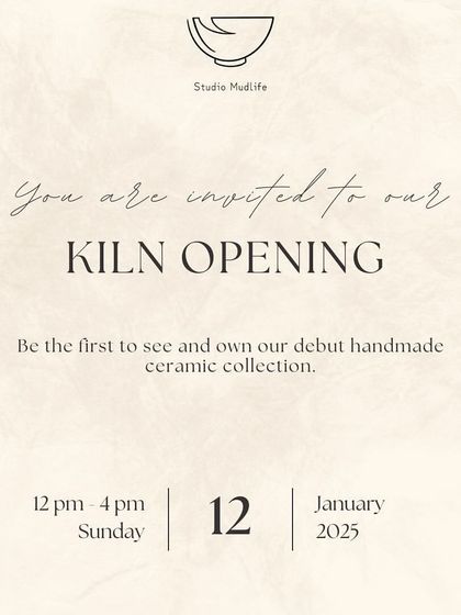 The invitation for our first ever kiln opening. We were so excited to unveil our debut collection with our community.