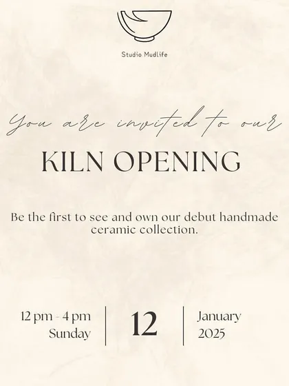 The invitation for our first ever kiln opening. We were so excited to unveil our debut collection with our community.