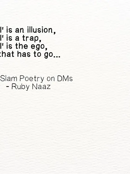 This was from an impromptu poetry exchange on Instagram. My response speaks about letting go of the 'I', the ego, so that love can be born in the corner of your heart and set you free.