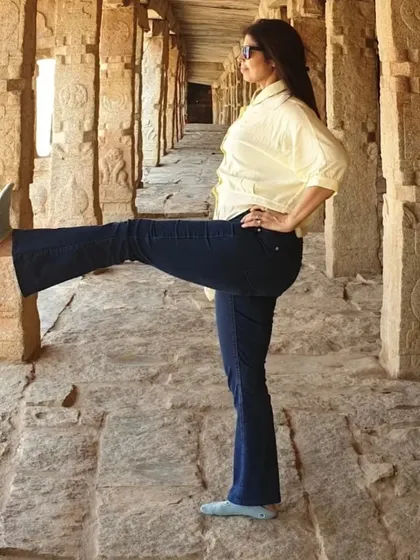A repeat of the standing leg raise, showing the consistency required in practice. Each time you come to the mat, you learn something new about the pose and about yourself.