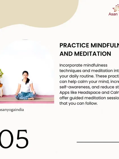 Incorporating mindfulness and meditation into your daily routine can calm your mind and increase self awareness. Even a few minutes a day can make a significant difference in reducing stress levels.