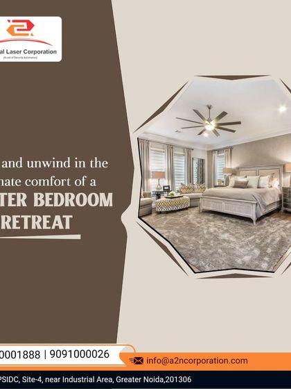 A luxurious master bedroom retreat designed for ultimate comfort and relaxation. The room features a plush upholstered bed, elegant furniture, and a soft, neutral color palette to create a serene sanctuary.