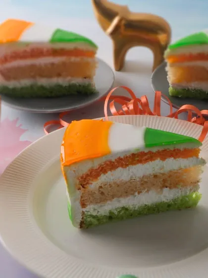 Our Republic Day Tiranga Pastry features layers of saffron, white, and green sponge cake, offering a taste of patriotism in every bite.
