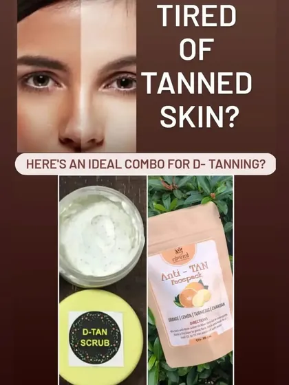 Tired of tanned skin? This is my ideal combo for D-Tanning, featuring my D-Tan Scrub and Anti-Tan Facepack.