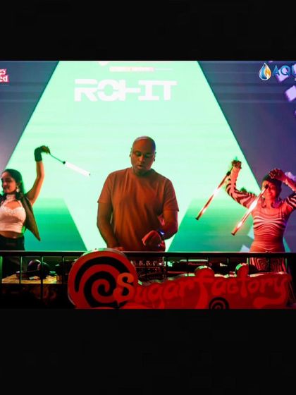 A shot of me at the console with dancers.