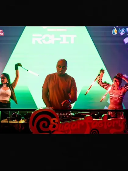 A shot of me at the console with dancers.