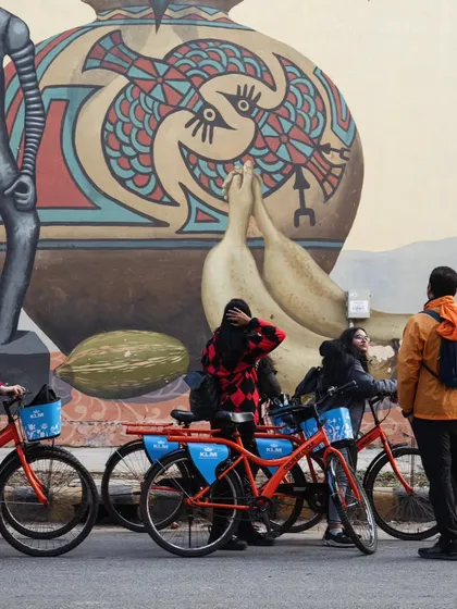 Our guide explains the story behind a mural in the Lodhi Art District. We believe that understanding the context makes the art even more impactful.