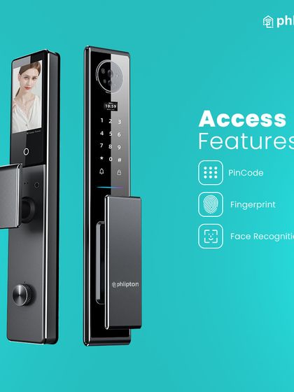 This push-pull smart lock is a great example of convenience meeting innovation. It lists the primary access features clearly: PinCode, Fingerprint, and Face Recognition, all in one device.