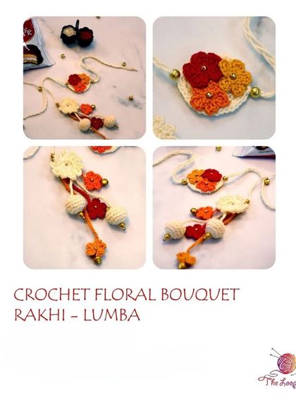 A beautiful and intricate Floral Bouquet Rakhi and Lumba set, designed with tiny flowers for an elegant look.