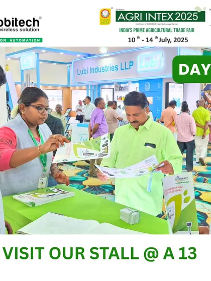 Our staff explaining the product brochures to interested farmers on Day 4 of Agri Intex.