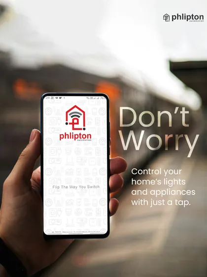 Peace of mind is now in your pocket. Whether you're on your way to work or on vacation, the Phlipton app lets you check and control your home's lights and appliances with just a tap.